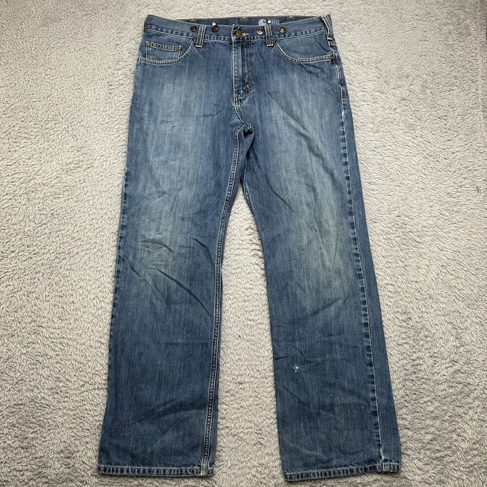 Carhartt Jeans Mens 34x32 Blue Loose Straight Baggy